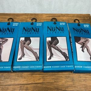 4 pairs NWT UNOPENED Plus Size Fishnet lace tights